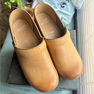 Dansko Brown Leather Slip-On Clogs